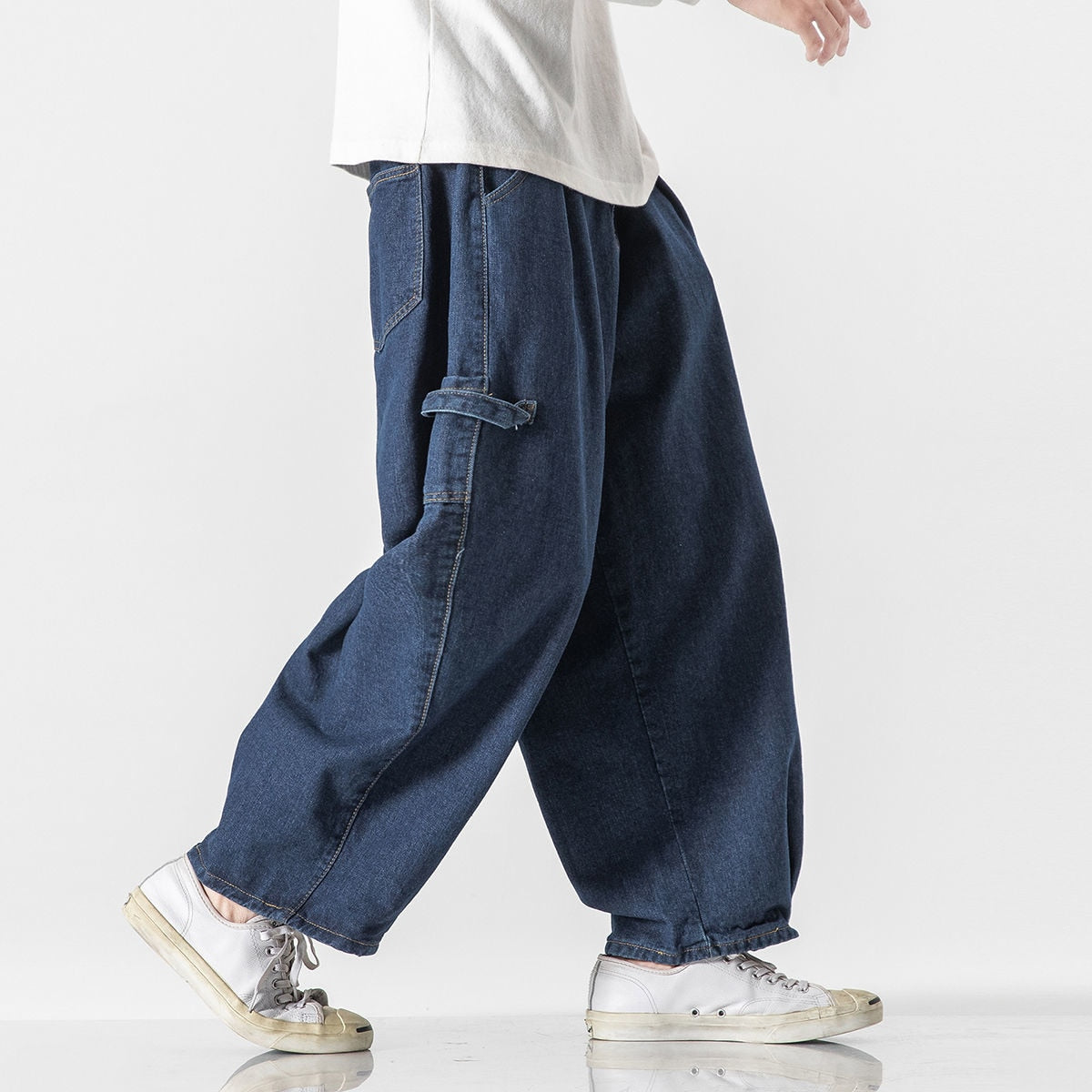 Bonsir Big Pockets Casual Cargo Pants Men's Streetwear Vintage Trousers  Hip-hop Overalls Fashion Loose Straight Wide Leg Pants Men