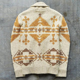 Bonsir Mens Knitted Coat Long Sleeve Jacquard Pocket Sweater Cardigan Jacket Solid Thick Warm Casual Cardigan Knitting Sweatercoat