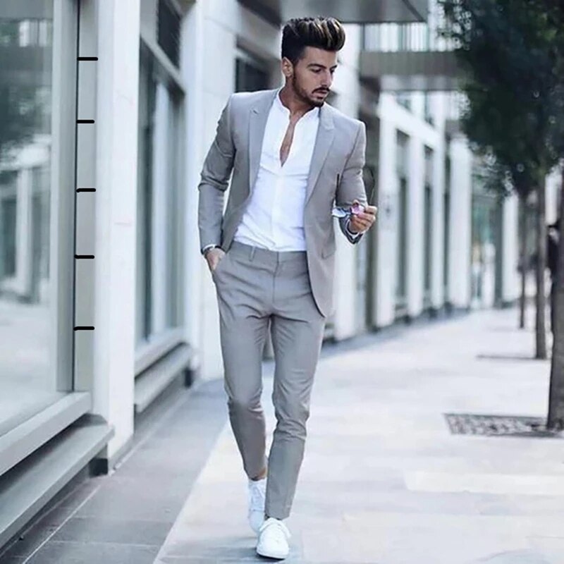 Bonsir Latest Design Mens Luxurious Business Men's Suit for Wedding Party Tuxedos Slim Fit Peak Lapel Pink Suits Male(Jacket+Pants)