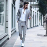 Bonsir Latest Design Mens Luxurious Business Men's Suit for Wedding Party Tuxedos Slim Fit Peak Lapel Pink Suits Male(Jacket+Pants)