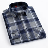 Bonsir Mens Designer Clothes Plaid Flannel Casual Shirt Long Sleeve 100Cotton High-quality Brand Fahison Spring Autumn Regular Blouses