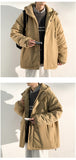 Bonsir New Fashion Hooded Warm Coat Men Casual Oversize Jacket Loose Baggy Streetwear Front Pocket Hiphop Clothing