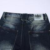 Bonsir Plus Size 46 Loose Hip Hop Jeans Men Streetwear Skateboard Baggy Jeans Washed Straight Denim Trousers Male