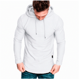 Bonsir New Men's casual fashion solid color long-sleeved T-shirt with Hood Summer casual sports long-sleeved T-shirt