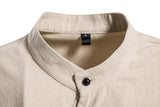 Bonsir New Men's Casual Blouse Cotton Linen Shirt Tops Long Sleeve Tee Shirt Spring Autumn Slanted Placket Vintage Yoga Shirts