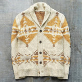 Bonsir Mens Knitted Coat Long Sleeve Jacquard Pocket Sweater Cardigan Jacket Solid Thick Warm Casual Cardigan Knitting Sweatercoat