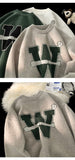 Bonsir Round Neck Thickened Sweater Men's Autumn and Winter New Slouchy Loose Knitwear American Fashion Brand Underlay Sweater Coat
