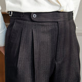 Bonsir High Waist Business Dress Pants Men Ankle Length Office Social Slim Fit Suit Pant Classic Streetwear Trousers Pantalones Hombre