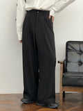 Bonsir Trend Floor Dragging Loose Wide Leg Suit Pants Men's High Waist Casual Trousers 2023 Autumn New Black Long Pants 9Y9395