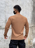 Bonsir Spring New Fitness Long-sleeved T-shirts Men O-Neck Solid Color Sweatshirt Casual Oversized Tops Running Sports Loose Clothes