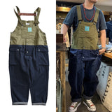 Bonsir Men Clothing Bib Overalls Trousers Mens Cargo Work Pants Functional Multiple Pockets Denim Pant Coveralls Men Jeans