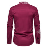 Bonsir Fashion Social Men Shirts Turn-down Collar Buttoned Shirt Casual Dragon Embroidered Long Sleeve Tops Men's Clothing
