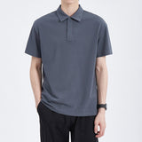 Bonsir Summer New Fashion Business Casual Men's Lapel T-shirts High Quality Solid Color Simple Classical Polo Shirts Male Pullover Tops