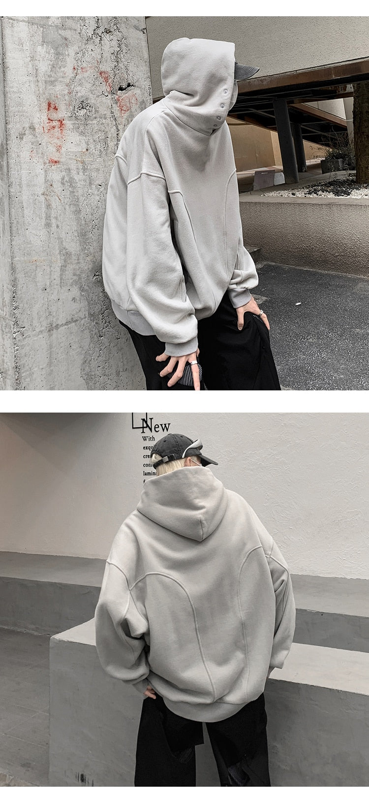 Bonsir Autumn Winter New Single-breasted Hooded Hoodies Men Thick 350g Fabric Solid Basic Sweatshirts High Quality Texture Pullovers