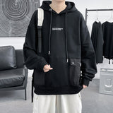Bonsir Plus Fleece Hooded Sweatshirts Men's Spring Autumn and Winter Fat Plus Size Loose Pullover New Ins Trendy Brand Hoodies