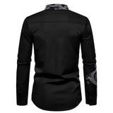 Bonsir Fashion Social Men Shirts Turn-down Collar Buttoned Shirt Casual Dragon Embroidered Long Sleeve Tops Men's Clothing
