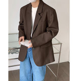 Bonsir Men's High-quality Casual Suit Jackets Formal Western-style Clothes Loose Black/brown/green Blazers Business Coats S-XL