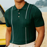Bonsir Men's Short Sleeve Polo Shirt with Collar: Classic Style for Casual or Formal Wear
