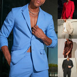 Bonsir Men Casual Turn-down Collar Blazer Jacket Spring Single Breasted Button Male Tops Outwear Audumn Long Slessve Solid Coat Cardiga