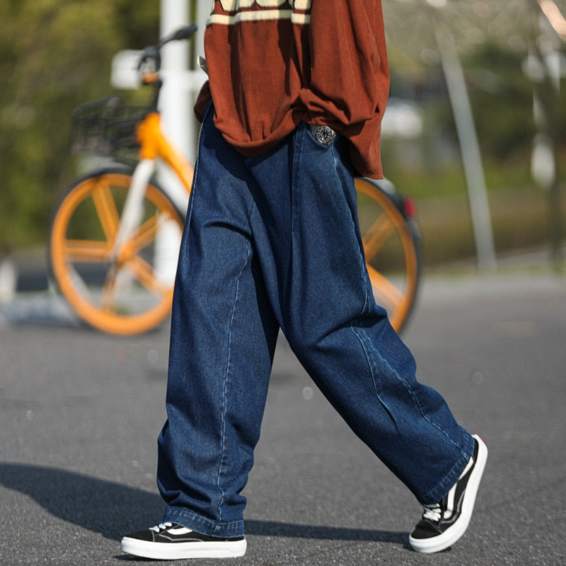 Men's Cargo Denim Pants Straight Jeans Loose Combat Work Pockets Trousers  Casual | eBay