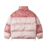 Bonsir Winter  Stand Collar Parkas Men's Winter  Personalized Color Contrast Print Letter Covercoat Loose Padded Warm Jacket