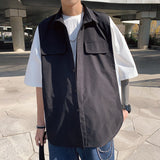 Bonsir Men's Casual Blouse Patchwork Color Shirts Summer Half Sleeve Handsome Men's Clothing Fashion Tooling Shirt Plus Size 5XL