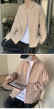 Bonsir Spring Autumn Fashion Men's Simple Solid Color Long Sleeve Lapel Corduroy Shirts Teens Loose Casual Vintage Classic Blouses Male