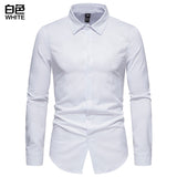 Bonsir Fashion Social Men Shirts Turn-down Collar Buttoned Shirt Casual Dragon Embroidered Long Sleeve Tops Men's Clothing