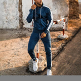Bonsir Autumn Sweatsuits Men Tracksuit Slim Long Sleeve Zip-up Hooded Sweatshirt And Pants Suits Mens Gradient Fashion Two Piece Sets