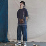Bonsir Men's Fashion Trend Straight Pants Cargo Pocket Decoration Casual Pants Retro Jeans Loose Baggy Homme Trousers Size S-3XL