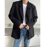 Bonsir Stylish New Autumn Winter Men Blazer High Quality Leisure Style Loose Male All-match Simple Chic Casual Single Breasted Suits