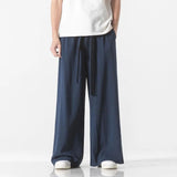 Bonsir Cotton Linen Vintage Men’s Harem Pants Harajuku Oversized Casual Man Wide Leg Pants Loose High Quality Men Trousers Jogger Pants