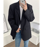 Bonsir Men's High-quality Casual Suit Jackets Formal Western-style Clothes Loose Black/brown/green Blazers Business Coats S-XL