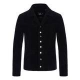 Bonsir Autumn New Men's Jacket Quality Fashion British Style Casual Lapel Golden Velvet Coat