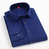 Bonsir Mens Designer Clothes Plaid Flannel Casual Shirt Long Sleeve 100Cotton High-quality Brand Fahison Spring Autumn Regular Blouses