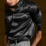 Bonsir Streetwear Solid Single Breasted Lapel Polo Shirts Men Casual t Shirt Shirts Fashion Stitch Mesh Long Sleeve Tee Top For Man