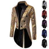 Bonsir Men Shiny Sequin Glitter Embellished Blazer Jacket Men Nightclub Prom Suit Blazer Costume Homme Singers Stage Clothes Tuxedo new