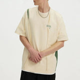 Bonsir High-end Deconstructed Short-sleeved T-shirt Mens Summer National Tide Brand Street Niche Loose Casual Wear Splicing Design Tops