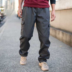 Bonsir Autumn Winter Fashion Cargo Pants Men's Casual Trousers Tactical Pockets Loose Baggy Streewear Hiphop Harem Clothing Plus Size