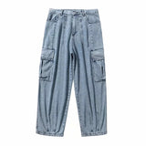 Bonsir Baggy Jeans Trousers Male Denim Pants Black Wide Leg Pants Men's Jeans Oversize Cargo Korean Streetwear Hip Hop Harajuku