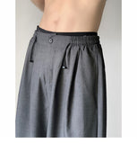 Bonsir Men's Korean Style Summer Men's Loose Straight Suit Shorts Cotton Elastic Waist Cargo Shorts Multi-pocket Casual Shorts