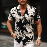Bonsir Men's Social Shirts Striped Shirt Short Sleeve Tops Fashion Casual Blouse Oversized Tees Shirt Men's Clothing Ropa Hombre