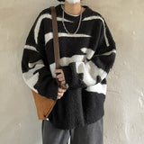 Bonsir Winter Sweater Men Warm Fashion Casual Knit Pullover Men Korean Loose Oversized Long Sleeve Sweater Mens Jumper Clothes M-2XL