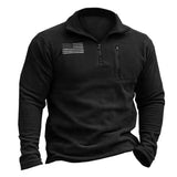 Bonsir Fashion Vintage Men Hoodie Pullover Outwear Solid Men Outdoor Fleece Warm Henley Collar Tactical Zip Pocket Sweatshrt Male Tops