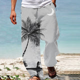 Bonsir Casual Loose Drawstring Waist Men's Pants Spring Summer Fashion Graphic Printed Beach Long Pant Hawaii Men Vacation Trouser