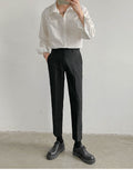 Bonsir Jacquard Long Sleeve Shirt  Spring and Summer Mature Korean Clothes Solid Color Vintage Shirt Men High Quality Luxury Top