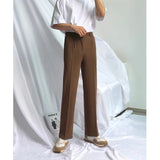 Bonsir Men's Loose High Waist Straight Pants Fashion Trend Casual Pants Korean Coffee Brown Suit Pants High-quality Trousers S-3XL