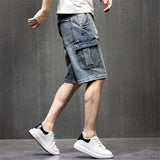 Bonsir Plus Szie 44 Denim Shorts Men Summer Jeans Shorts Baggy Cargo Shorts Fashion Streetwear Short Pants Male Big Size