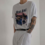 Bonsir Print Male Short Sleeve T-Shirts Men's High Street O-neck Tee Korean Fashion Pullover 2023 Spring Stylish New Tops