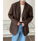 Bonsir Men's High-quality Casual Suit Jackets Formal Western-style Clothes Loose Black/brown/green Blazers Business Coats S-XL